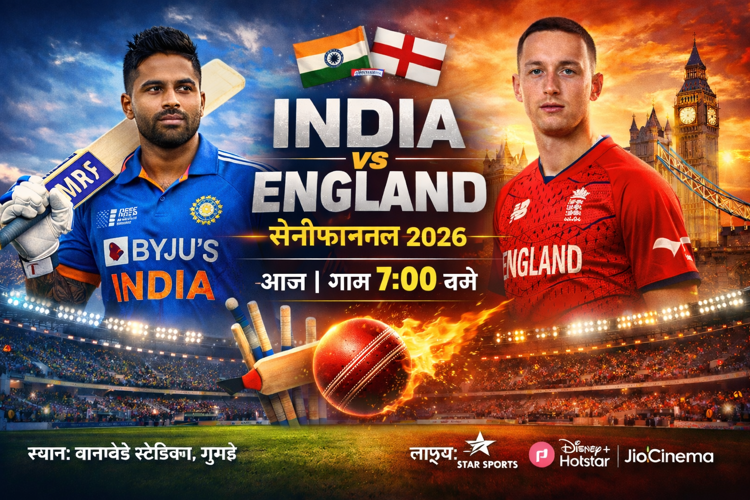 भारत vs इंग्लैंड सेमीफाइनल: आज होगा हाई-वोल्टेज मुकाबला